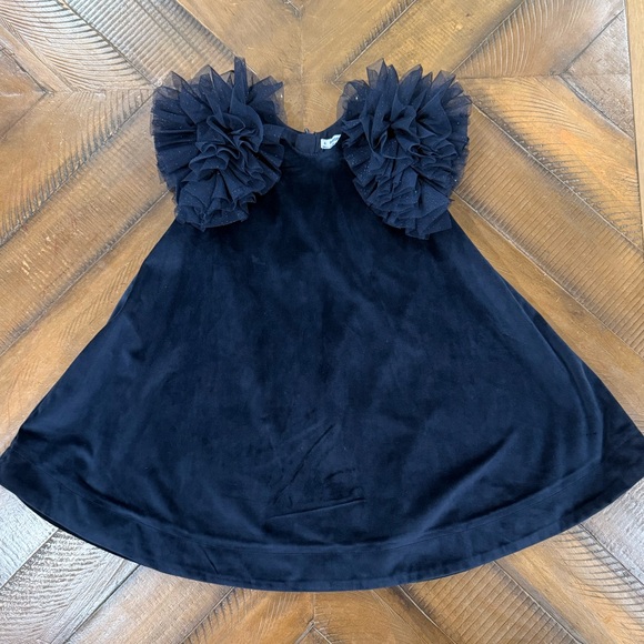Mayoral Other - Mayoral Toddler Navy Velvet Dress with Tulle Sleeves - Size 4